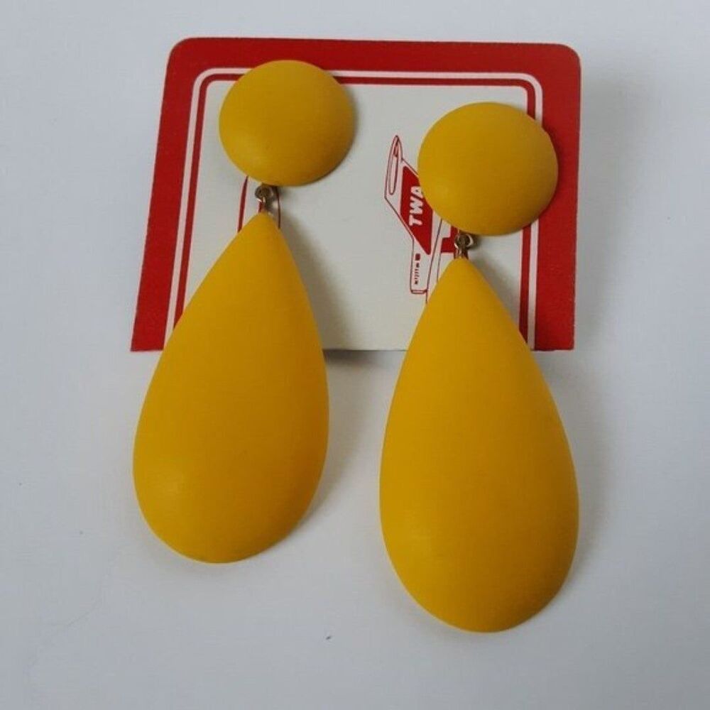 Vintage Yellow Long Earrings